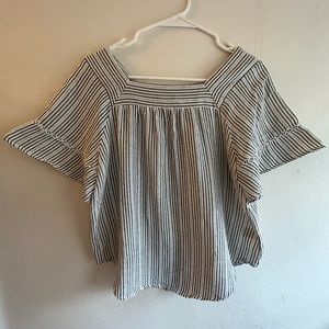 Universal Thread- Striped top with bell sleeves (size small)